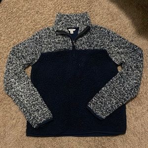 Navy Blue Quarter Zip Teddy Sweatshirt